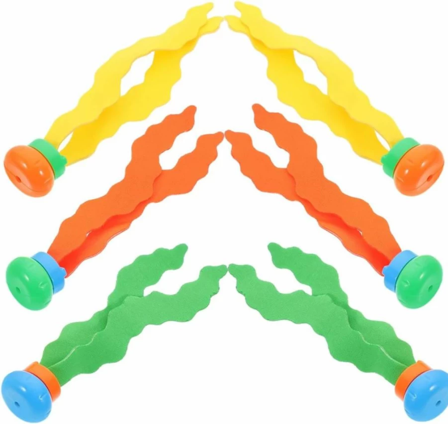 BESTonZON 6-Piece Pool Diving Toys Set for Kids - Underwater Seaweed Rings, Swimming Pool Games for Ages 3-12, Summer Water Play Accessories (Color May Vary)