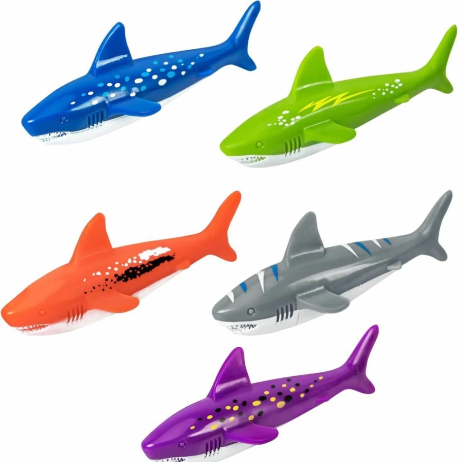 YHmall 5-Pack Underwater Diving Torpedo Toys for Kids - Shark Pool Toys, Swimming Training, Water Rockets & Dive Games for Learning to Swim
