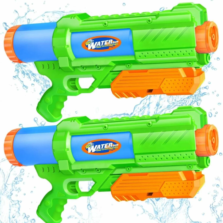 Fikamd 2 Pack Super Soaker Water Guns for Kids & Adults - 1200CC High Capacity Long Range Water Blaster, Outdoor Pool Beach Summer Toys, Fun Party Games Gifts for Boys Girls