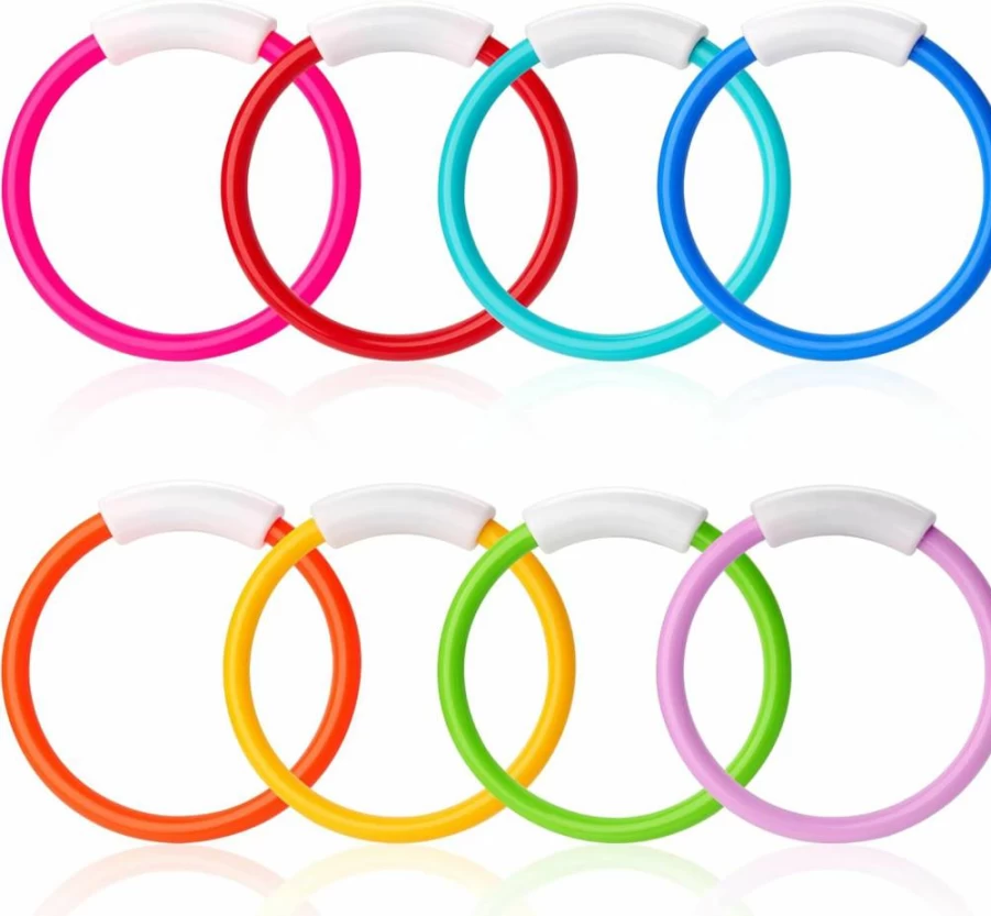 JOYIN 8-Piece Colorful Dive Rings Set for Kids - Underwater Swimming Pool Toys, Summer Water Games, and Diving Training Fun Gifts