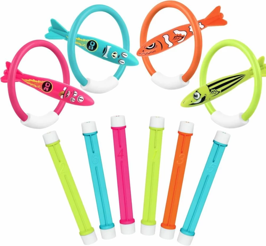 Korlon Tec Pool Diving Toys Set for Kids & Adults - Underwater Swim Training Game for Ages 4-12, Fun Summer Water Toys for Boys and Girls