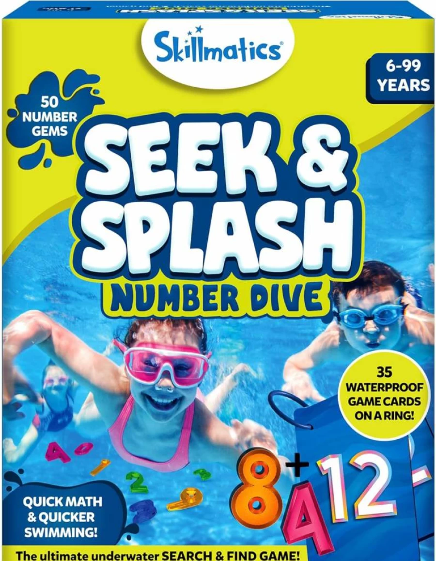 Skillmatics Seek & Splash Water Game for Kids - Pool Toy with 50 Colorful Gems, Fun Search & Find Activity for Ages 6-12, Summer Swim Dive Toys for Boys & Girls