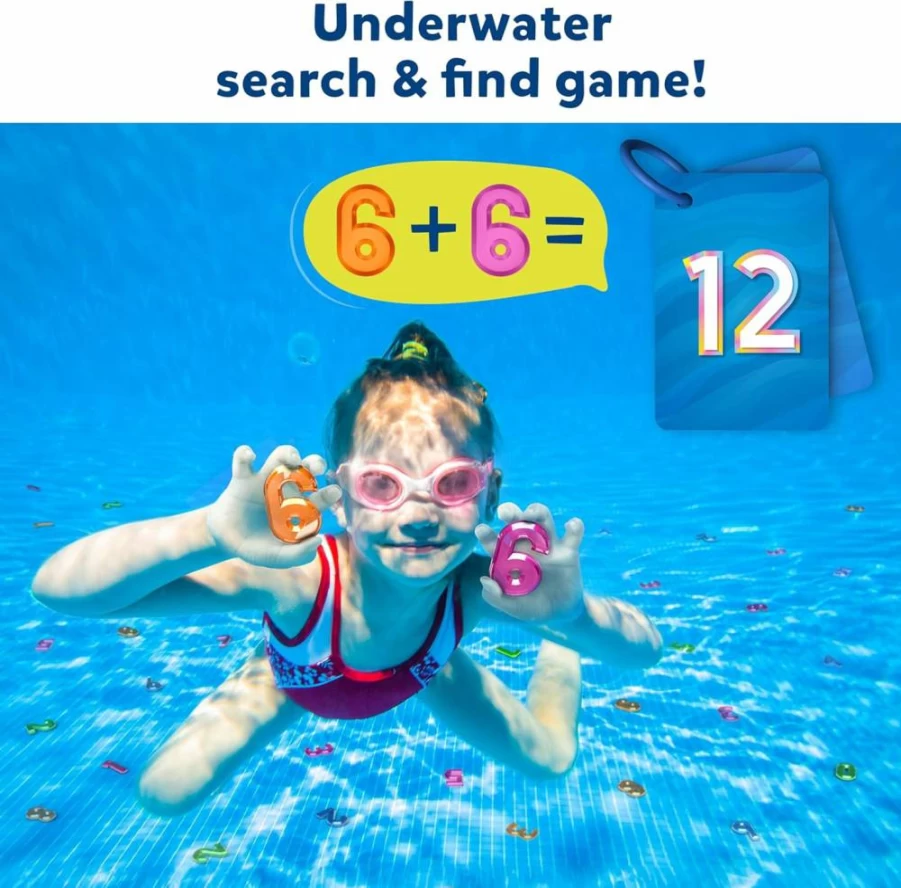 Skillmatics Seek & Splash Water Game for Kids - Pool Toy with 50 Colorful Gems, Fun Search & Find Activity for Ages 6-12, Summer Swim Dive Toys for Boys & Girls