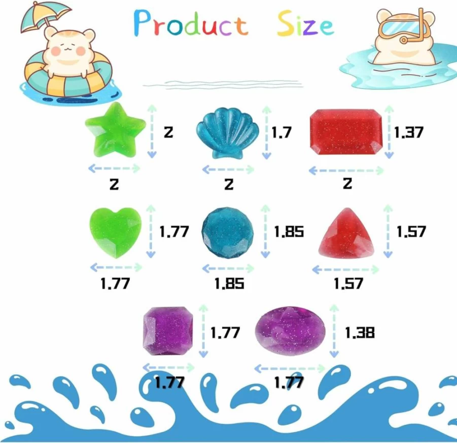 CraftEdge 8-Piece Dive Ring Set with 3 Octopus Toys for Kids - Underwater Pool Diving Game, Swimming Training Aid, Summer Party Gift for Children