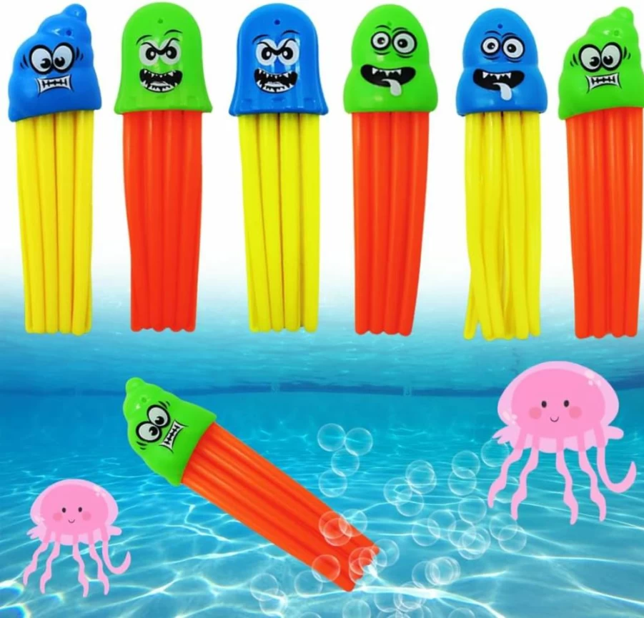 Toy Galaxy Shark Dive Pool Toy Set for Kids - 6 Piece Underwater Sinking Sharks with Hammerhead & Sawshark for Swimming Fun