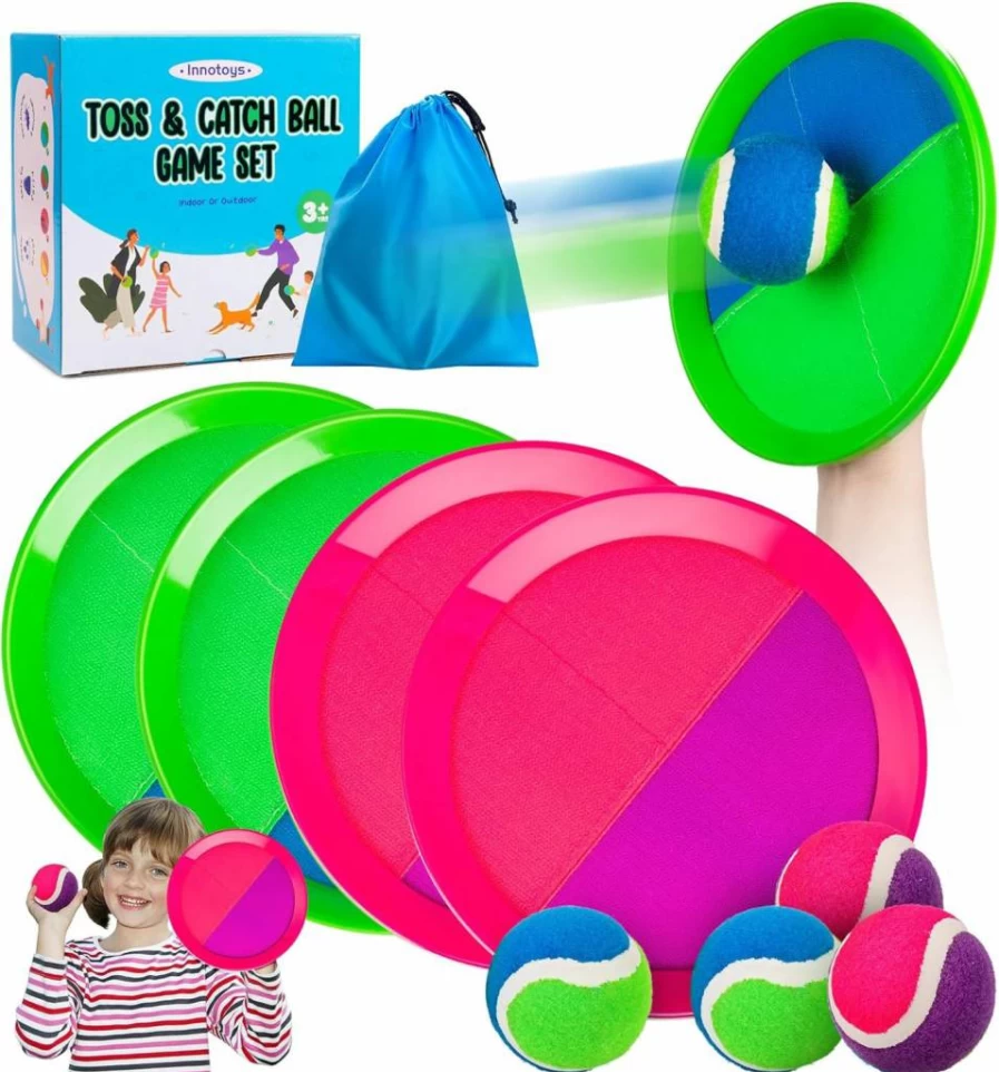 Innotoys Toss and Catch Ball Set - Outdoor Toy for Kids Ages 4-8, Beach Pool Yard Game for Toddlers, Boys & Girls - Fun Birthday Gift & Easter Basket Stuffer for Children