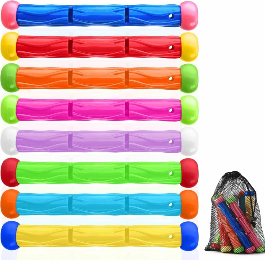Yicelerate 8-Pack Shark Dive Rings Pool Toys for Kids - Underwater Training Torpedo Swim Games, Summer Water Fun for Ages 4-12, Toddler Swimming Pool Gifts