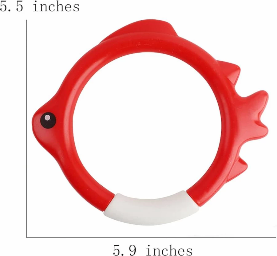 Carykon 8-Piece Dive Fish Ring Set - 4 Color Swimming Pool Toys for Water Retrieval Training & Underwater Games
