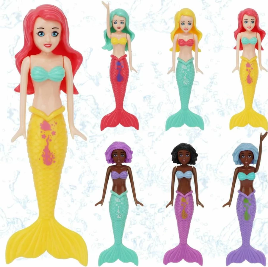 HEYTIMI 10 Pack Mermaid Dive Toys for Kids - Colorful Sinking Pool Toys for Toddlers Ages 3-12, Fun Bath & Swimming Pool Games for Summer, Non-Repeating Styles (Mixed Colors)