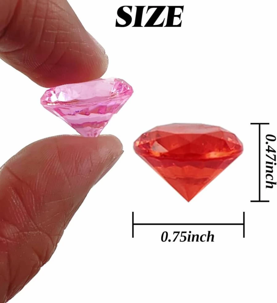 ROYHOO 140Pcs Pirate Treasure Gemstones, Colorful Acrylic Diamond Jewels for Kids Party Favors, Beach Pirate Decorations, Fake Bling Gems Toys Bulk (Mixed Colors)
