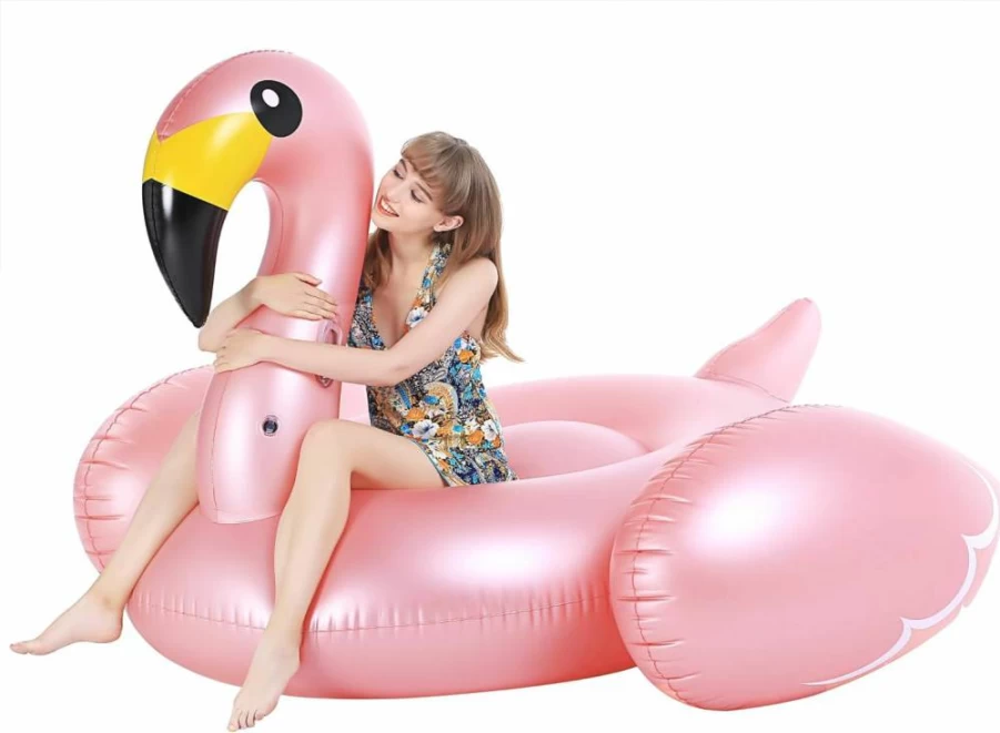 Jasonwell XXXL Giant Inflatable Flamingo Pool Float - Quick-Fill Valve, Durable Beach Lounge Raft for Adults & Kids, Summer Pool Party Decor, Swimming Toy