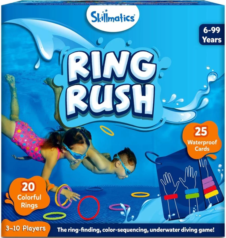 Skillmatics Ring Rush - Underwater Search & Find Game for Kids Ages 6+ | Pool Diving Toys, Summer Swim Gifts for Boys & Girls