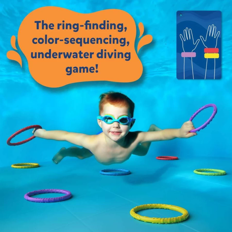 Skillmatics Ring Rush - Underwater Search & Find Game for Kids Ages 6+ | Pool Diving Toys, Summer Swim Gifts for Boys & Girls