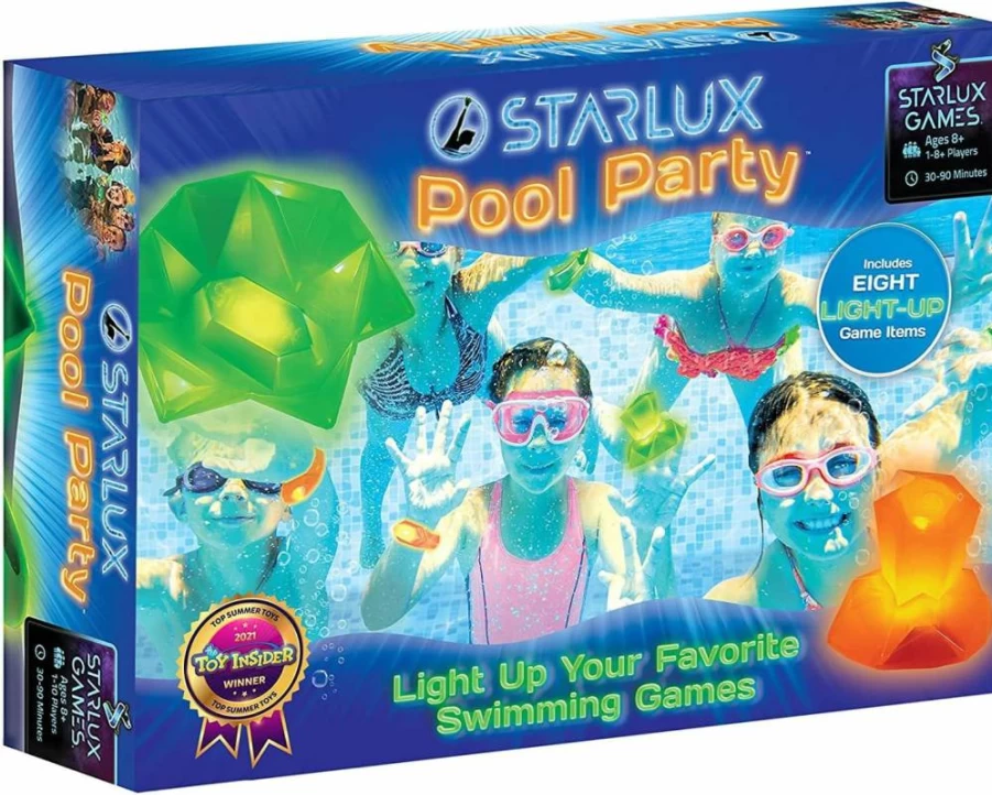 Starlux Games Glow In The Dark Dive Diamonds – Reusable Pool Toys for Kids 5+, Fun Swimming Pool Games for Boys & Girls, Bright Diving Gems & Glow Stick Alternative