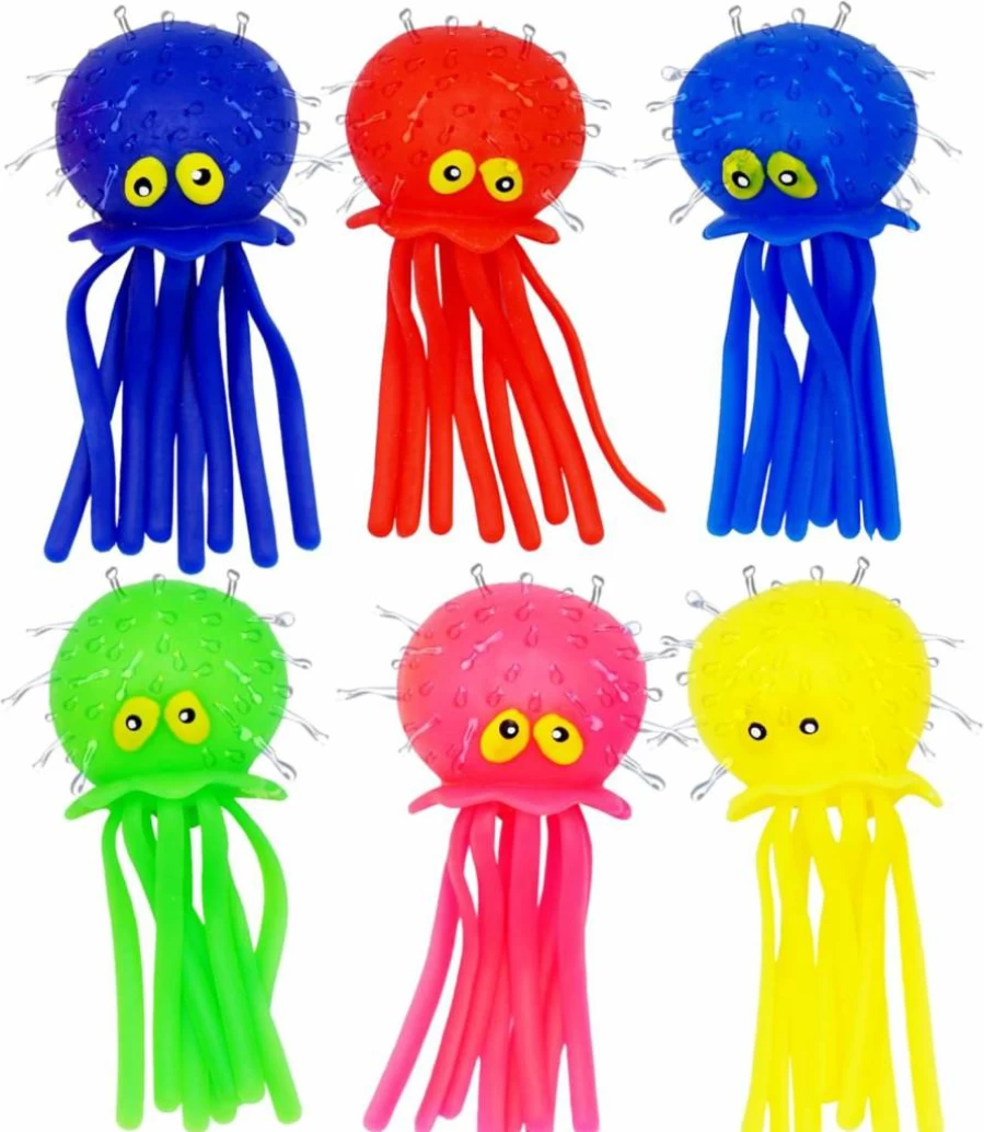 4E's Novelty Octopus Water Balls - 6-Pack Sensory Pool Toys for Kids, Floating Bath & Swim Toys, Splash Bombs for Toddlers, Easter Basket Fillers, Summer Water Play