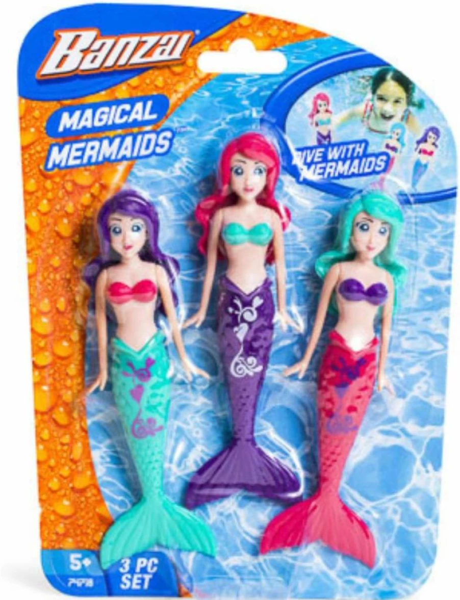BANZAI 3-Piece Magical Mermaid Doll Set - Assorted Colors for Spring & Summer Fun
