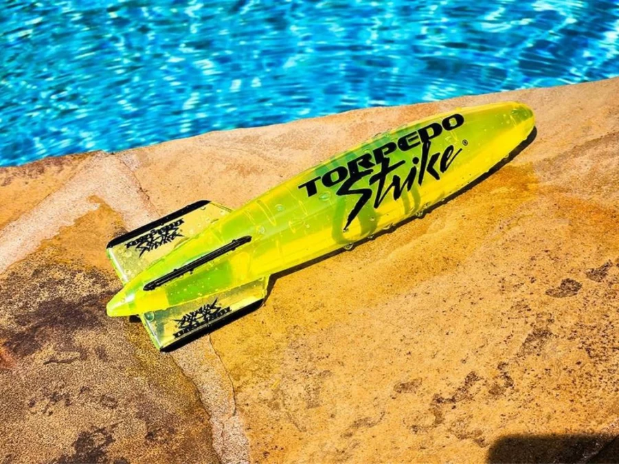 Torpedo Strike 11.25" Pro Size Underwater Torpedo Toy - Premium Pool Glider for Diving Games, Long-Distance Swimming & Underwater Football, Bright Yellow