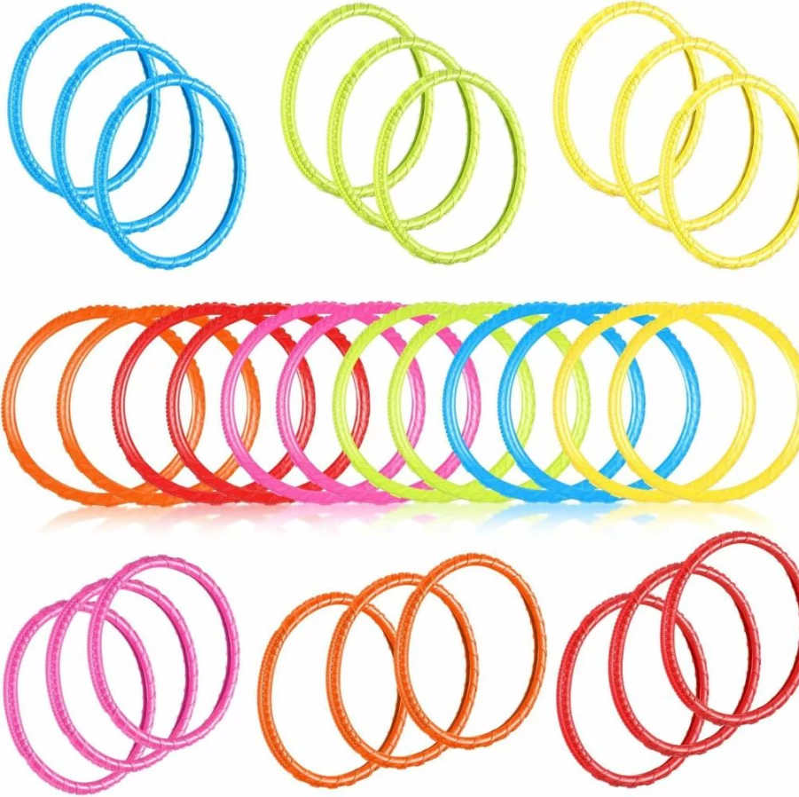 Lewtemi 30-Piece Rainbow Diving Ring Set for Kids and Adults - Colorful Pool Toys for Swimming & Water Games - Easy to Grab 6 Bright Colors