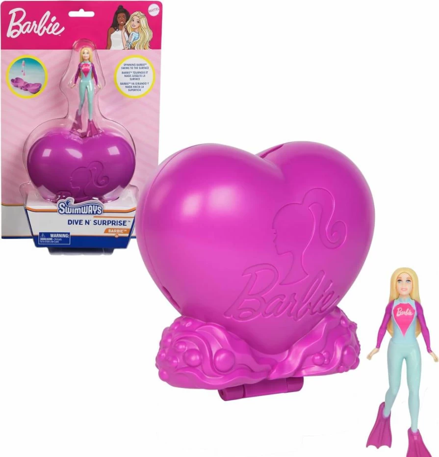SwimWays Barbie 3-Pack Kids Pool Toys for Ages 5+, Swimming Pool Dive Characters, Water Toys & Pool Party Supplies for Girls