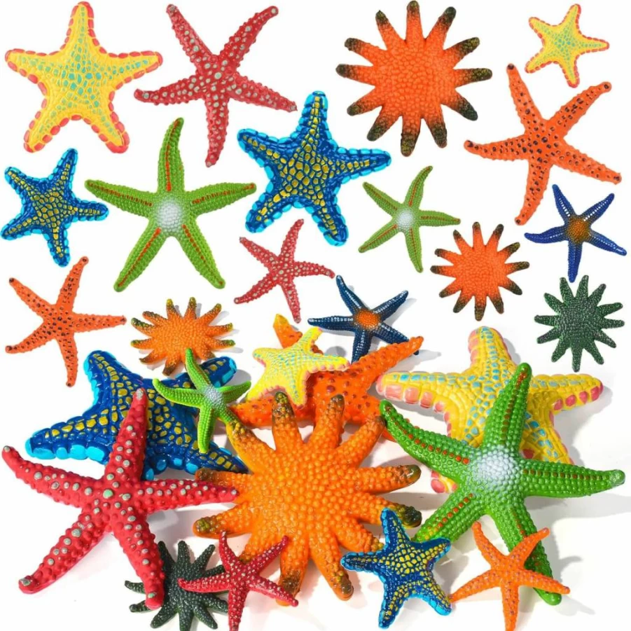 ZAUGONTW 14-Piece Colorful Starfish Pool Toy Set for Summer Swimming, Diving, and Underwater Fun - Dive and Throw Sea Animal Toys for Kids
