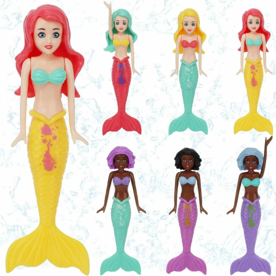 HEYTIMI 10 Pack Mermaid Dive Toys for Kids - Colorful Sinking Pool Toys for Girls Ages 3-12, Fun Bath & Swimming Games for Summer, Non-Repeating Styles Underwater Play Set