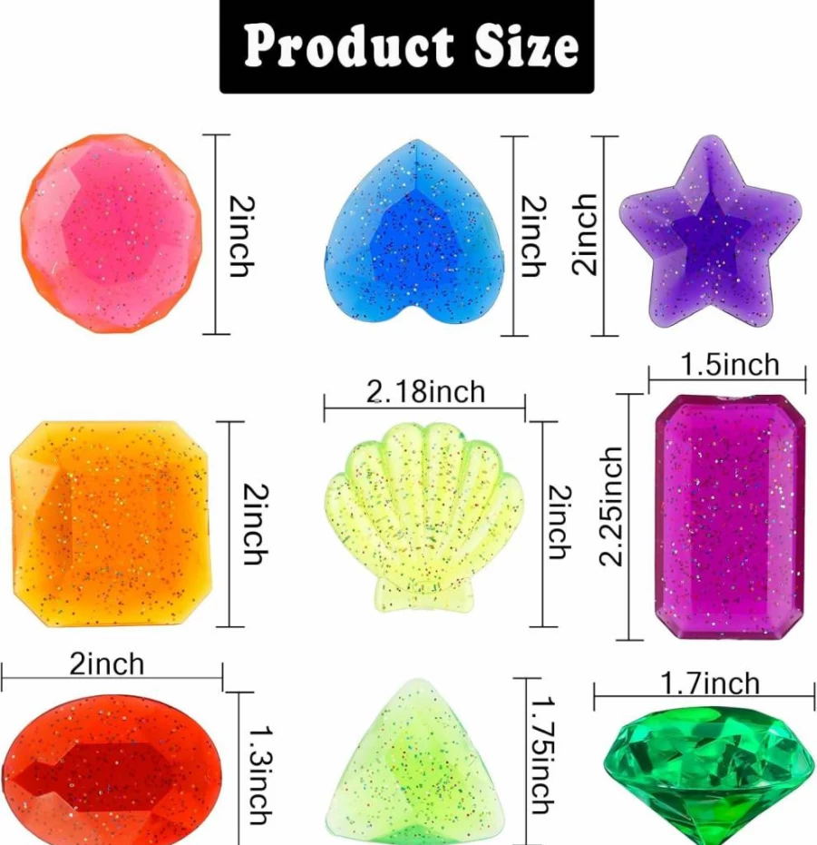 Yicelerate 16-Piece Colorful Diving Gem Pool Toys for Kids, Pirate Treasure Underwater Swimming Training Gifts, Summer Water Games for Party Favors & Birthday Decorations