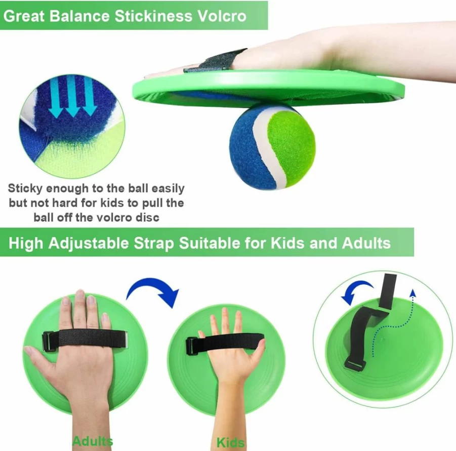 Jalunth Ball Catch Paddle Set - Outdoor Beach & Backyard Toss Game for Kids Ages 3-12, Adults & Family - Fun Camping, Pool, Lawn Toys for Boys, Girls - Ideal Christmas & Easter Gift