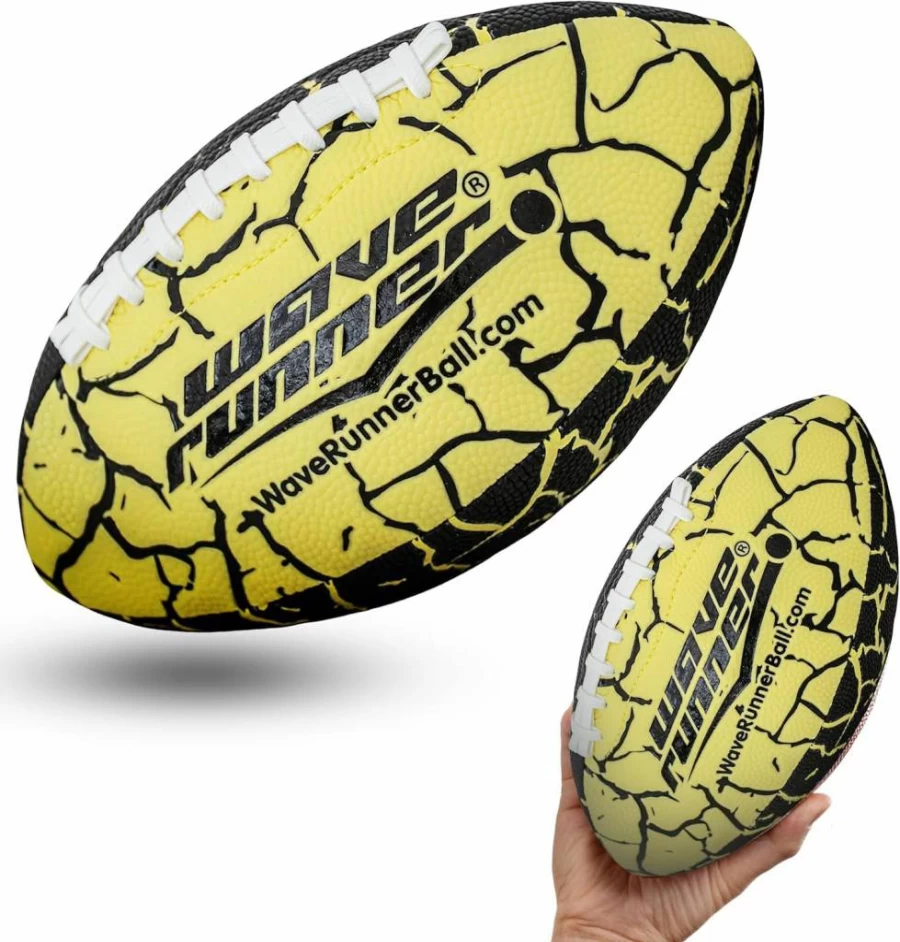 Wave Runner Junior Football Size 9.25 - Waterproof, Durable, Double Laced for Beach, Pool, Outdoor & Indoor Play - Perfect Kids Sports Toy for All-Weather Games
