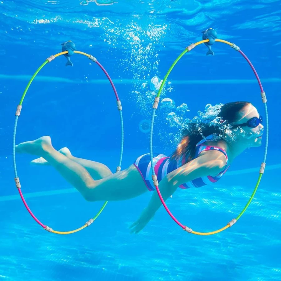 Keeparlus Swim Thru Rings - Fun Diving Pool Toys for Kids Ages 4-12, Boys & Girls Swimming Training Gear