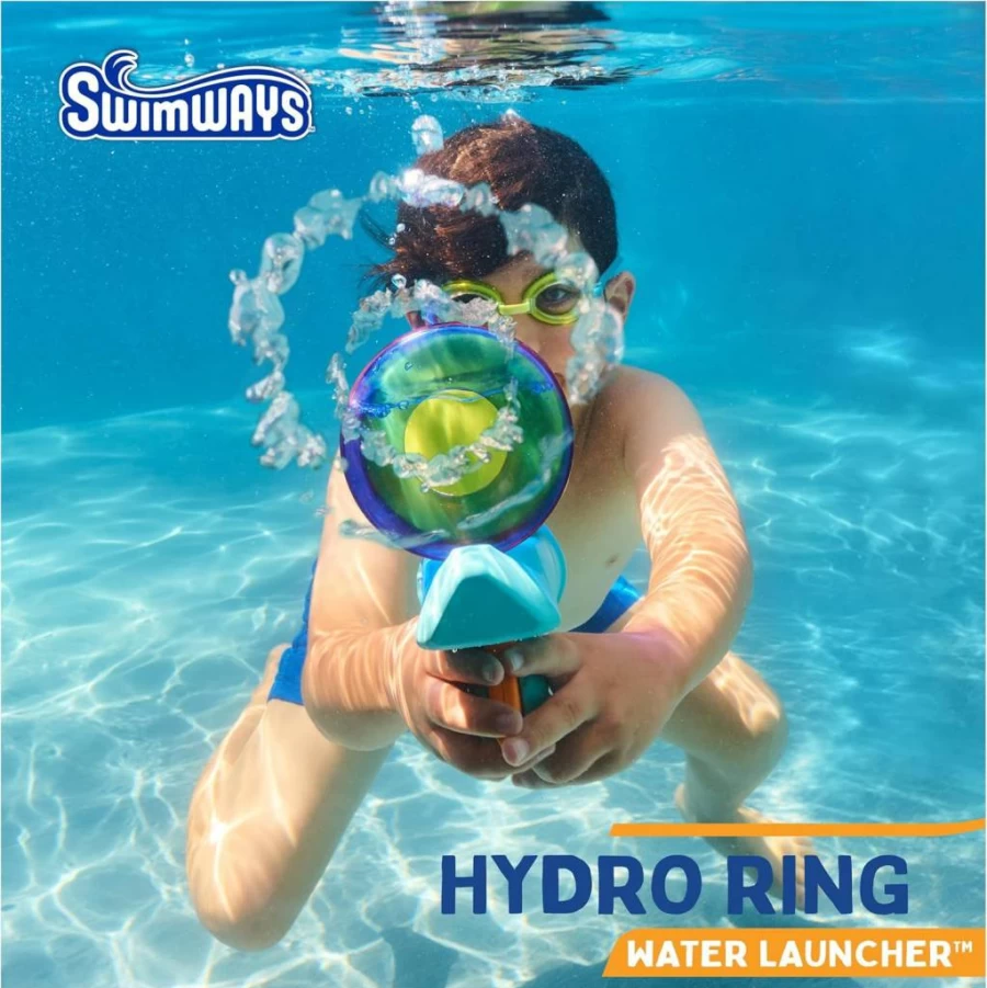 SwimWays Hydro Ring Water Launcher - Fun Pool Toys for Kids, Swim Training Aid, Outdoor Water Blaster Games for Ages 5+