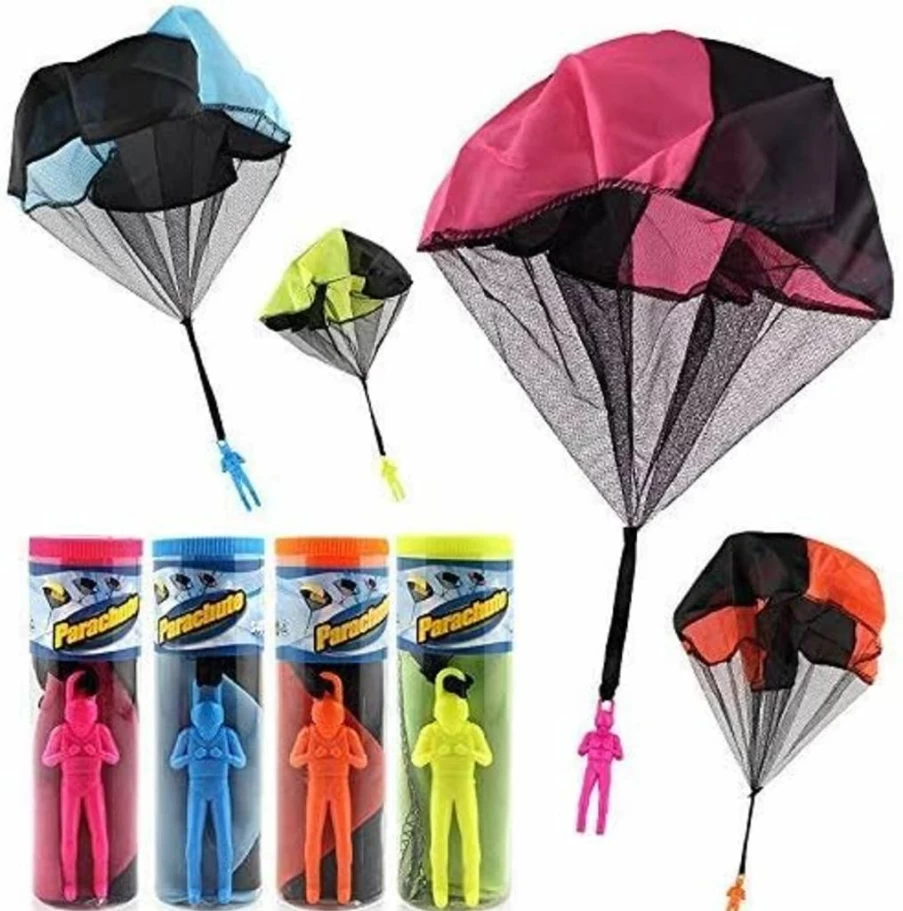 HENGBANG 4Pcs Parachute Toy Soldiers Set - Hand Throw Flying Figures for Kids Outdoor Play, No String Required