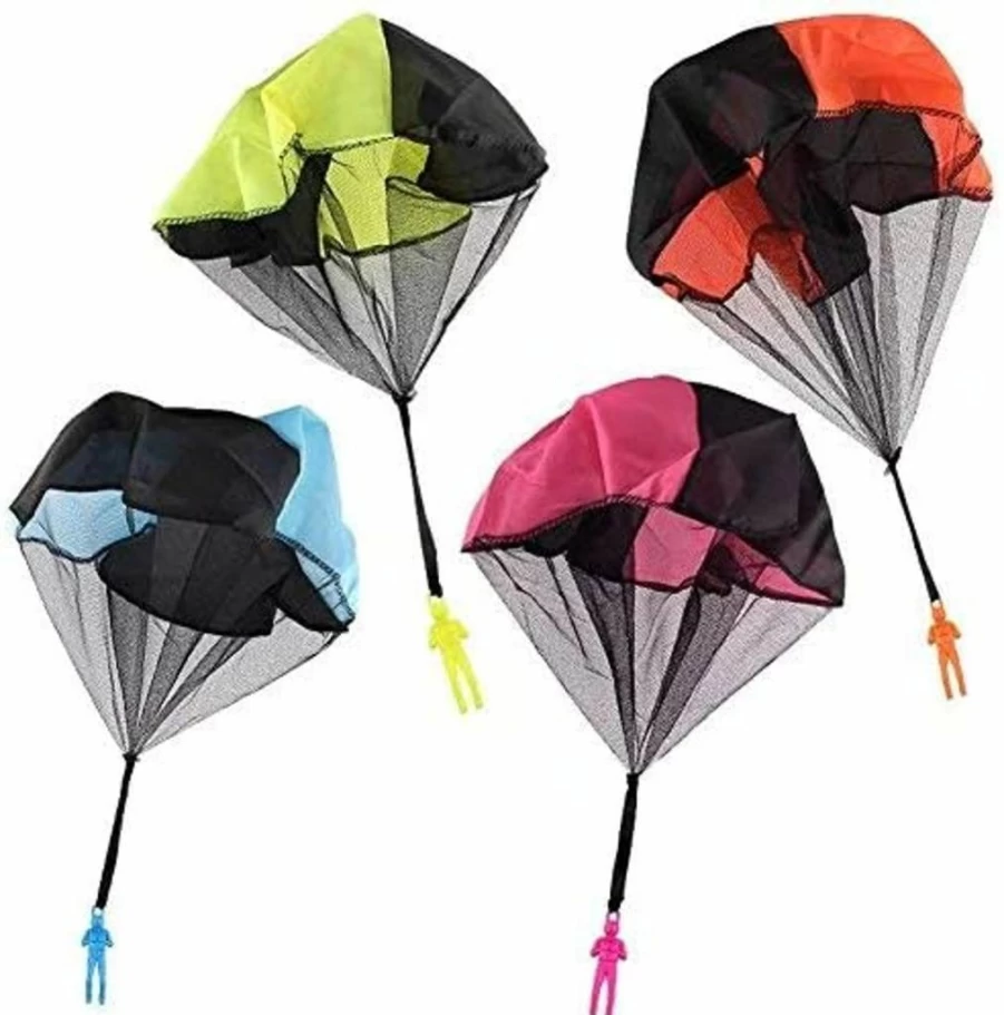 HENGBANG 4Pcs Parachute Toy Soldiers Set - Hand Throw Flying Figures for Kids Outdoor Play, No String Required