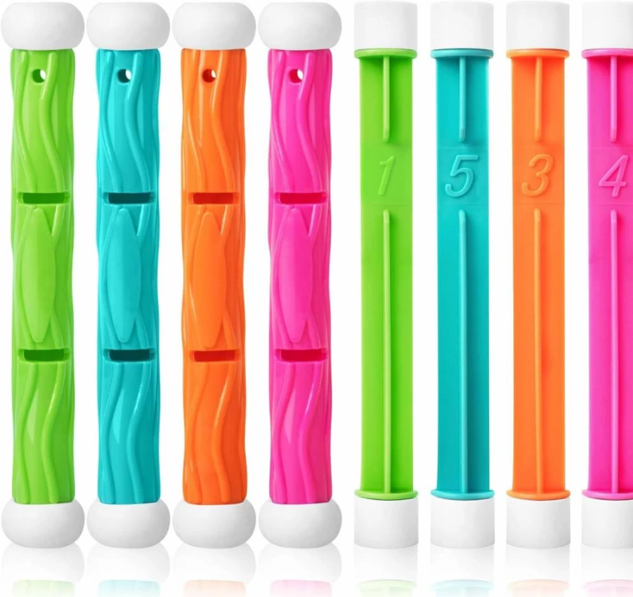 Korlon Tec 8PCS Underwater Pool Torpedo Toys for Kids Ages 4-12, Gliding Shark Diving Pool Games for Boys Girls, Summer Swimming Bath Toys for Children