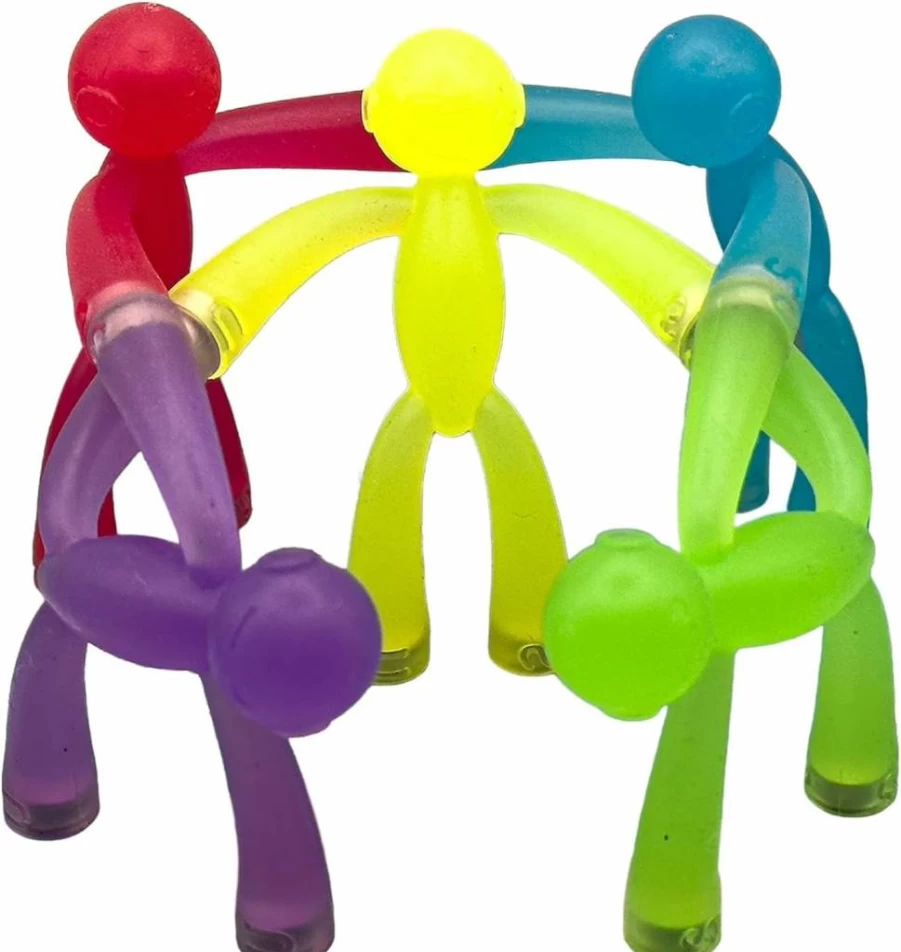 MAGMEN Flexible Magnetic Fidget Toys - Colorful Human Shaped Stress Relief Toys for Kids & Adults, Fun Refrigerator Magnets for Art, Crafts & Education