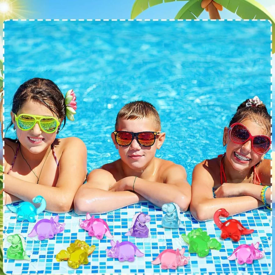 MARFOREVER 36 Pcs Acrylic Seashell Toys for Pool Beach Party, Underwater Dive Training Gems, Mermaid Treasure Hunt Game Accessories, Summer Swimming Fun Decorations