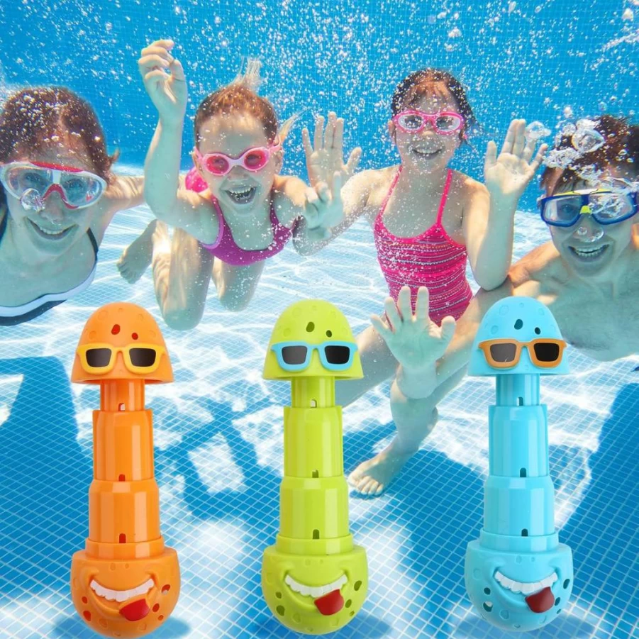 DOADW 3Pcs Dive Sticks & Eggs Set for Kids - Fun Pool Games, Swimming Water Toys for Boys & Girls, Best Diving Pool Toys for Children