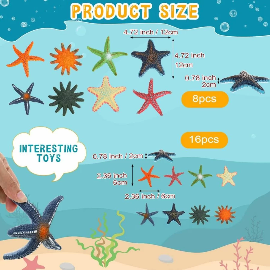 Sumind 24-Piece Colorful Starfish Dive Toys Set - Soft Underwater Pool Toys for Kids, Summer Swimming Games & Pool Party Fun
