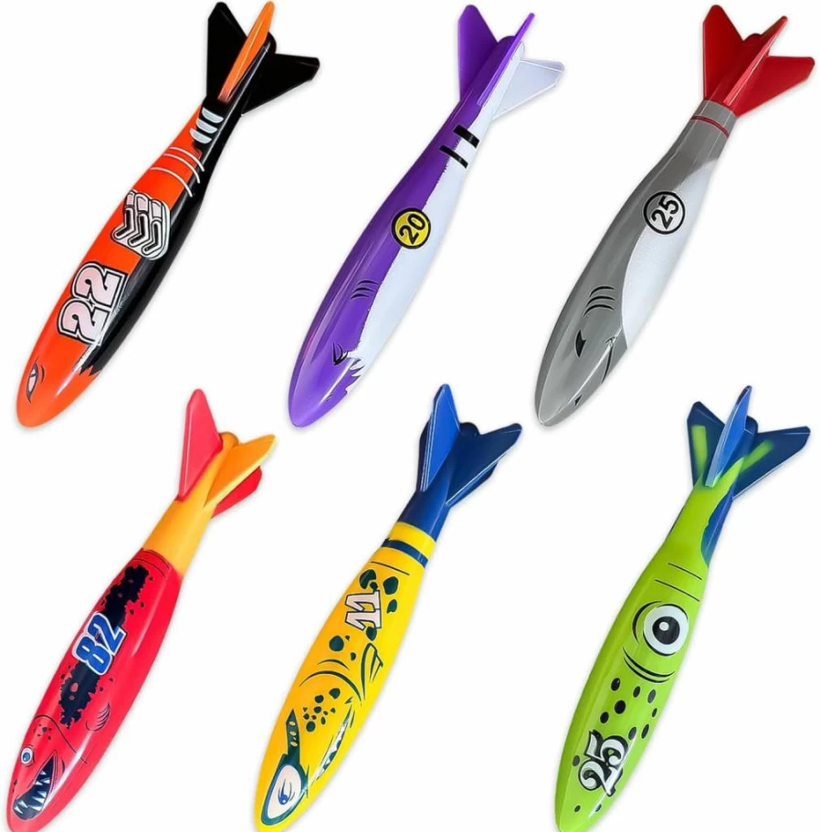 Sumetact 6-Pack Shark Dive Toys for Kids Ages 4-12, Underwater Pool Games for Summer Fun, Swimming Pool Toys for Boys & Girls