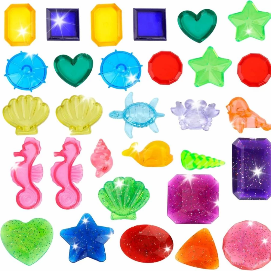 Leislam 16-Piece Colorful Diamond Pool Diving Toys Set - Sinking Gem Swimming Pool Games for Kids, Summer Water Training & Fun Underwater Dive Toys