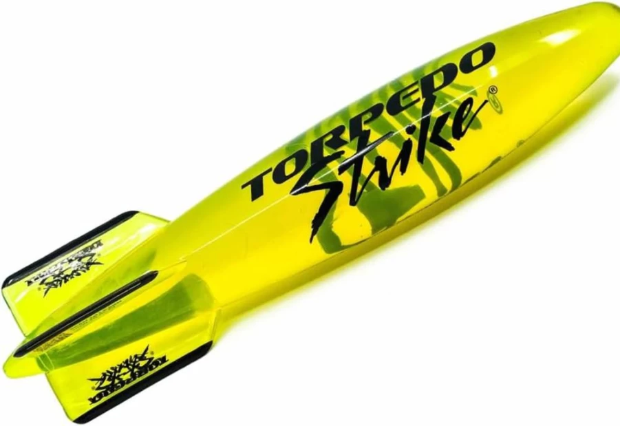 Torpedo Strike 11.25" Pro Size Underwater Torpedo Toy for Pool Games - Ultra Premium Glider for Diving, Passing & Football, Yellow (Up to 40 Feet)