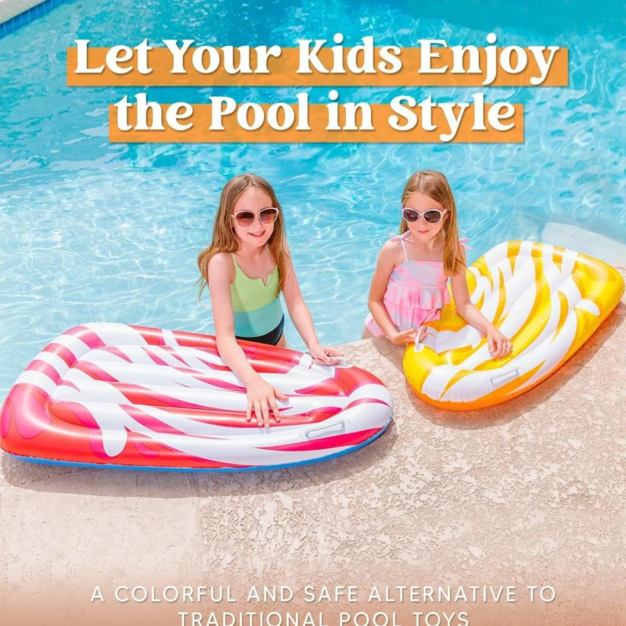 JOYIN 2 Pack Inflatable Body Boards for Kids, Water Slide & Pool Float Toys for Toddlers, Summer Swim Learning Aid, Beach & Backyard Water Fun