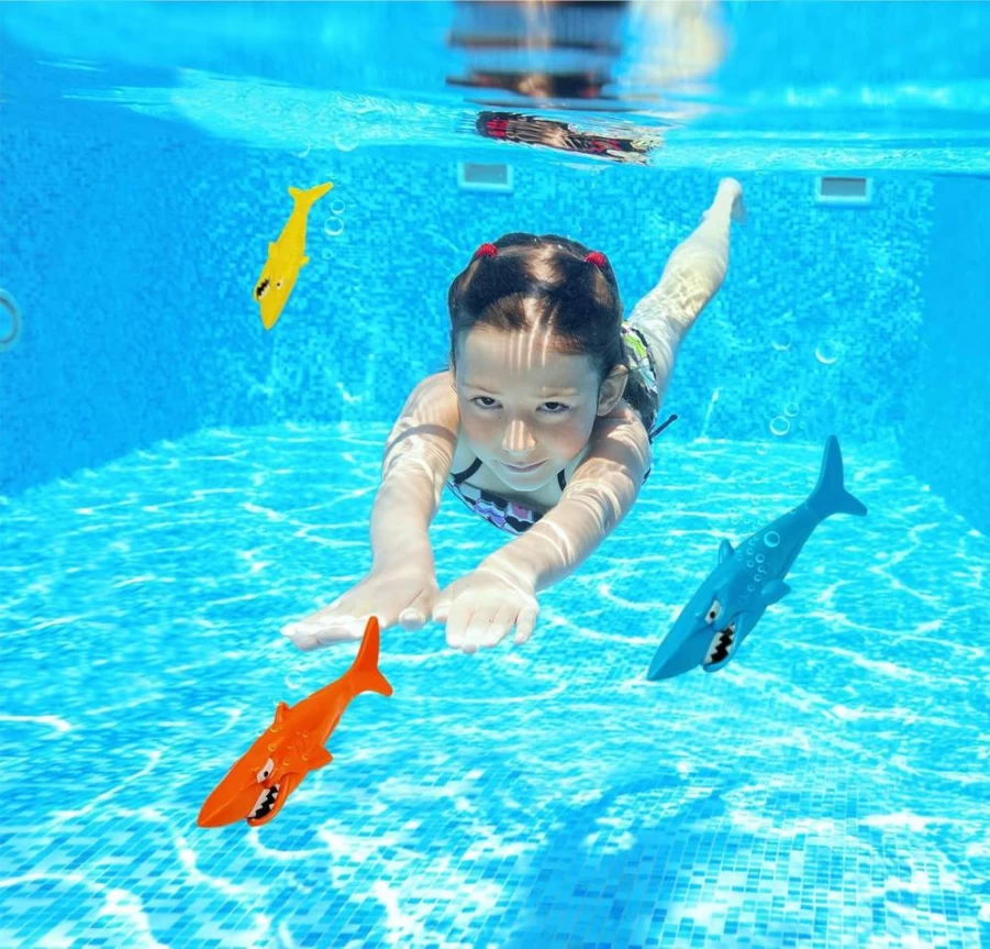 Poolmaster Shark Dive Toy for Kids - Underwater Swimming Pool Game Set for Fun Water Play