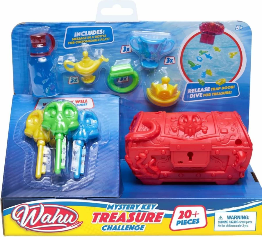 WAHU Underwater Treasure Hunt Game for Kids - Mystery Key Diving Pool Toy Set Ages 5+ with Treasure Chest & Keys for Swimming Pool Fun