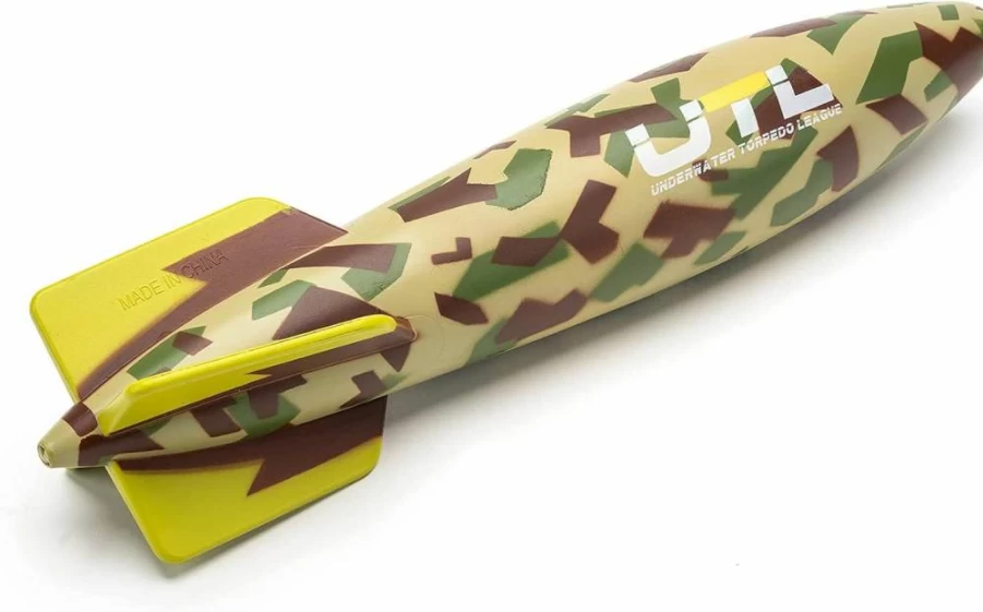Underwater Torpedo League Official UTL Torpedo Glider - 10" Summer Camouflage Diving Toy Rocket for Pool & Beach Fun