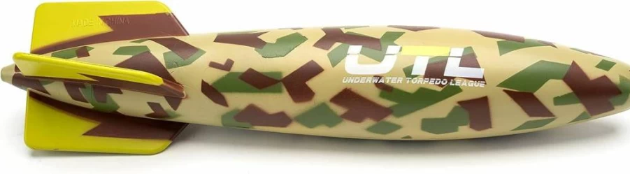Underwater Torpedo League Official UTL Torpedo Glider - 10" Summer Camouflage Diving Toy Rocket for Pool & Beach Fun