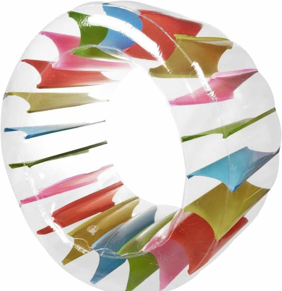 MorTime 52'' Inflatable Water Wheel Pool Float for Kids and Adults - Colorful Swimming Roller Toy for Outdoor Fun