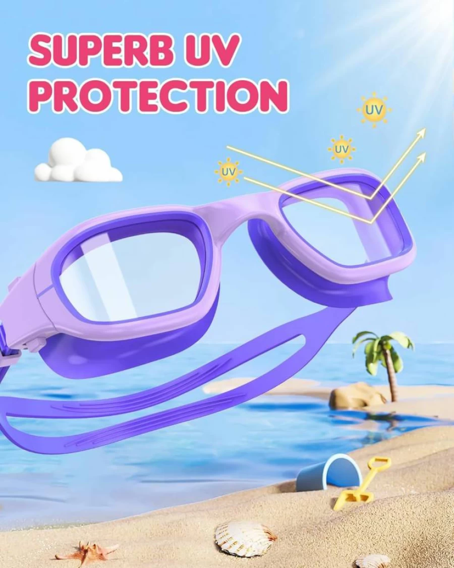 Zeligerstar Kids Swim Goggles for Boys & Girls 6-14 Years, Anti-Fog UV Protection Swimming Glasses for Pool & Outdoor Water Activities