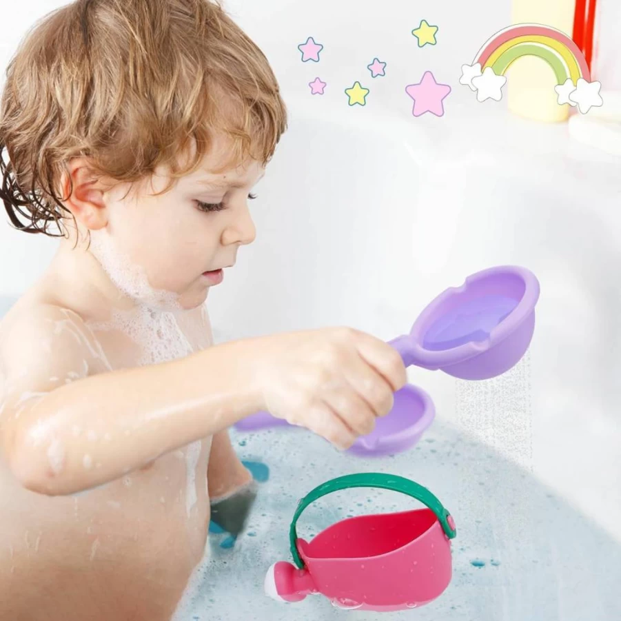 Biubee Soft Bath Toys for Babies 1-3 Years - 3 Pack Easy Clean Water Table, Tub & Pool Sensory Toys for Toddlers, Fun Tactile Learning Gift (Green)