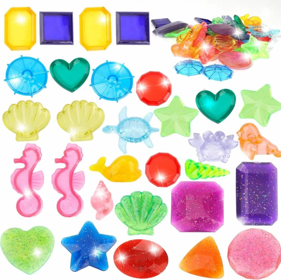 Fenreen 16-Piece Diving Gem Pool Toys Set for Kids Ages 4-12, Colorful Sinking Swimming Pool Games, Summer Pool Party Favors, Underwater Treasure Hunt Toys