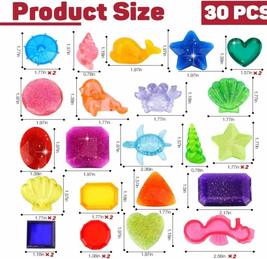 Fenreen 16-Piece Diving Gem Pool Toys Set for Kids Ages 4-12, Colorful Sinking Swimming Pool Games, Summer Pool Party Favors, Underwater Treasure Hunt Toys